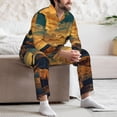 thumbnail image 7 of Sikiie Sunset Desert Journey Mens Pajama Set, Soft Warm Long Sleeve Sleepwear, Cozy Button-Down Pjs for Men-Medium, 7 of 7