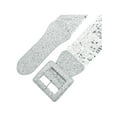 thumbnail image 3 of Women Sequins Stretchy Belts, Bling Sparkly Shiny Wide Elastic Waistband for Party Dresses 75x8cm/29.5x3.1" Silver, 3 of 6