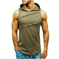 thumbnail image 1 of TIHLMK T-Shirts pour Hommes Gilet à Capuche Rayé Veste Sans Manches Patchwork Contrasté, 1 of 1
