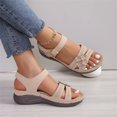 thumbnail image 7 of NOKIO Comfortable Women'S Slide Sandals Women's Casual Side Hollow Belt Buckle Slope Bottom Roman Shoes Summer Fashion Ladies Sandals Women Walking Sandals Arch Support, 7 of 7