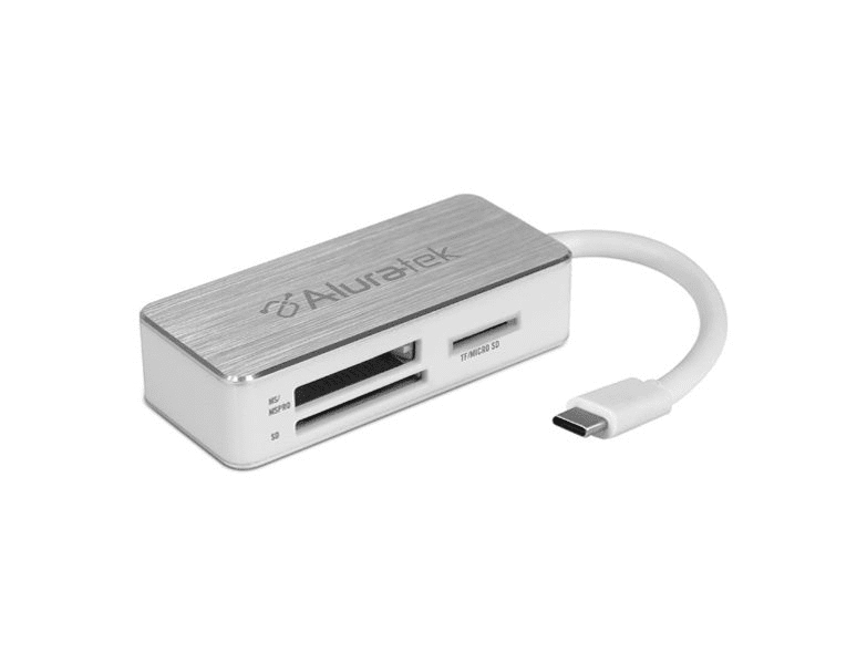 Aluratek AUCRC303F SDXC / SDHC / MicroSD / MS USB 3.2 Card Reader with USB-C
