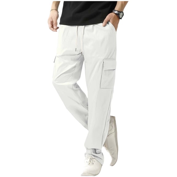 Lzobxe Mens Pants Comfort Expandable Flex Waistband Cargo,Size S-3XL