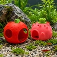 thumbnail image 5 of Dragon Fruit Cave with Hollow Hideout, 1 Piece, Pink Resin Fish Tank Decoration for Betta Fish and Shrimp, 5 of 9