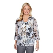 Alfred Dunner Womens Plus-Size Floral Patch Two For One