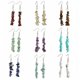 thumbnail image 3 of Nvzi Pendientes de piedra natural personalizados, pendientes de cuentas de piedra de cristal natural irregulares, pendientes de borlas multicolor (rojo), 3 of 3