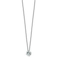thumbnail image 2 of 14K White Gold Cable Necklace with Pendants Chain 1ct. 6.5mm Round G H I True Light Moissanite Solitaire 18 inch 7.83 mm, 2 of 4