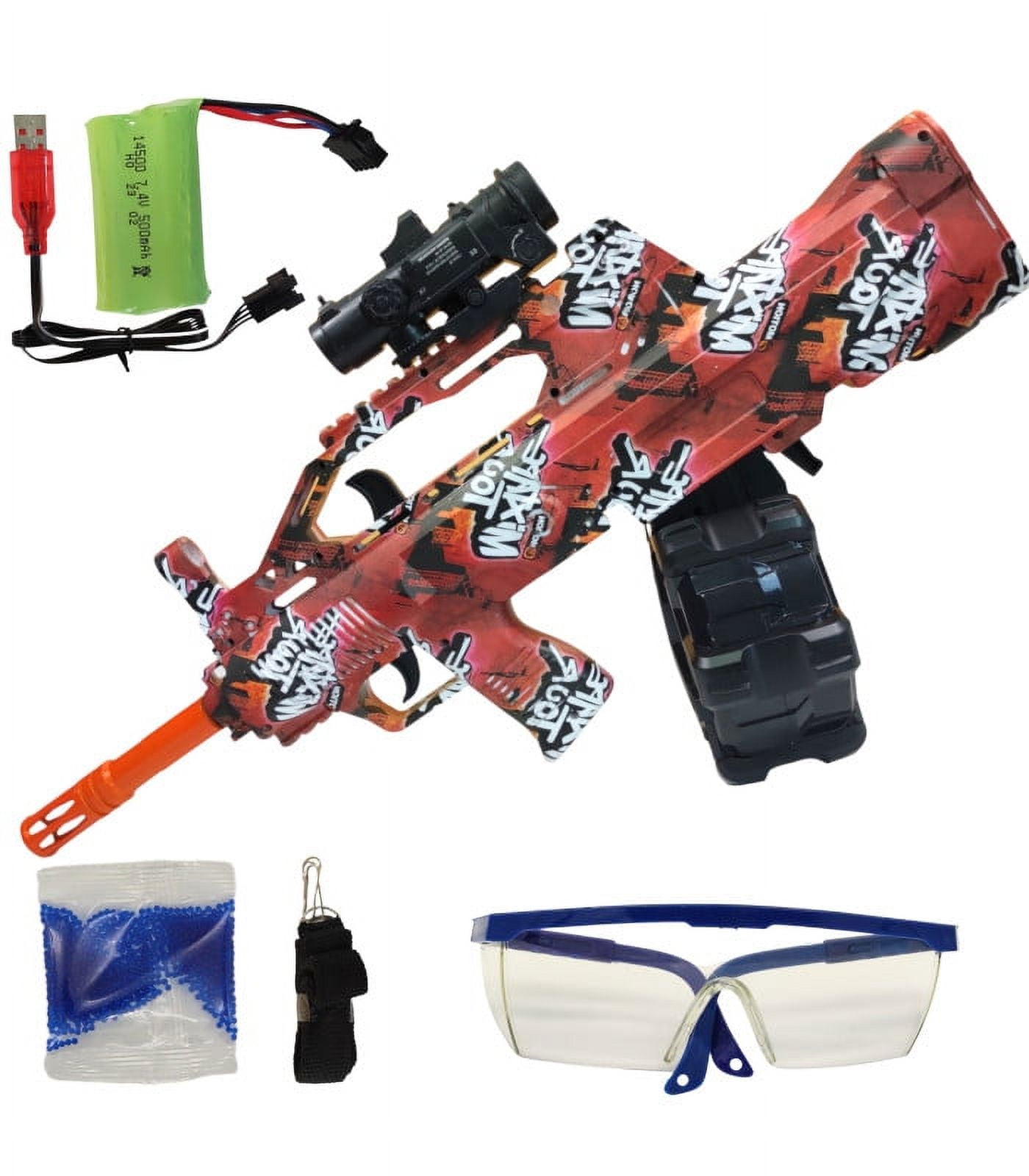 Pistola de Hidrogel The Baby Shop con 500 bolas de gel y gafas de