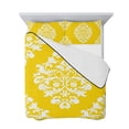 thumbnail image 7 of Baroque Yellow Twin Size Down Alternative Comforter, Lightweight Comforter Quilt Bedding Set with Pillow Shams Vintage Damask Classic Floral All Seasons Bed Comforter Duvet Insert 68"x86", 7 of 7
