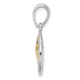 thumbnail image 2 of Finest Gold 14K Sterling Silver TWo-Tone Textured Sand Dollar with Starfish Pendant, 2 of 4