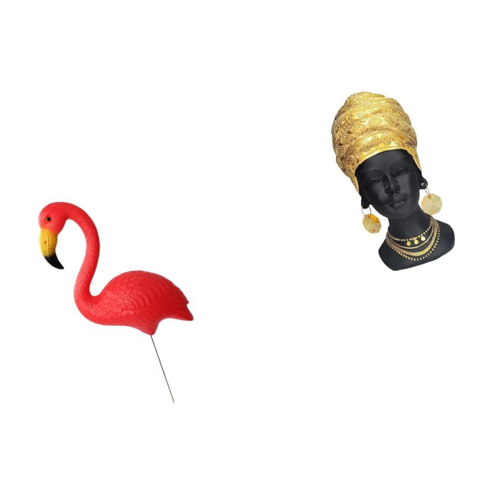 simhoa Bird Flamingo Garden Stake Sculpture Ornament African Woman Statue Tabletop Centerpiece Resin Figurine Yard Art Home Decor Accessories