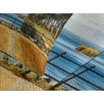 thumbnail image 4 of Ambesonne Italian Quilted Bedspread Set 3 Pcs, Bolsena Lake Italy View, King Size, Blue and Pale Brown, 4 of 5