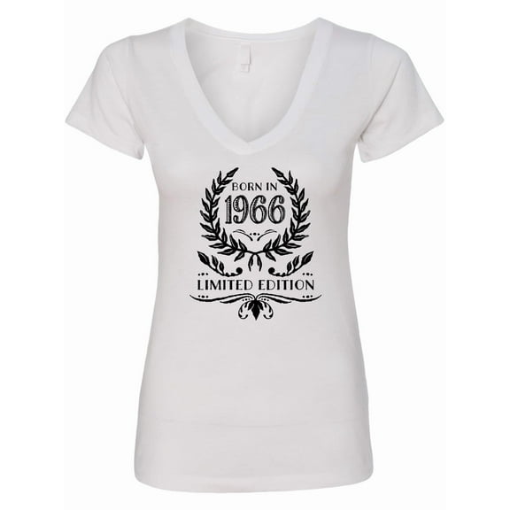 Inktastic Born in 1966 Limited Edition Women's V-Neck T-Shirt