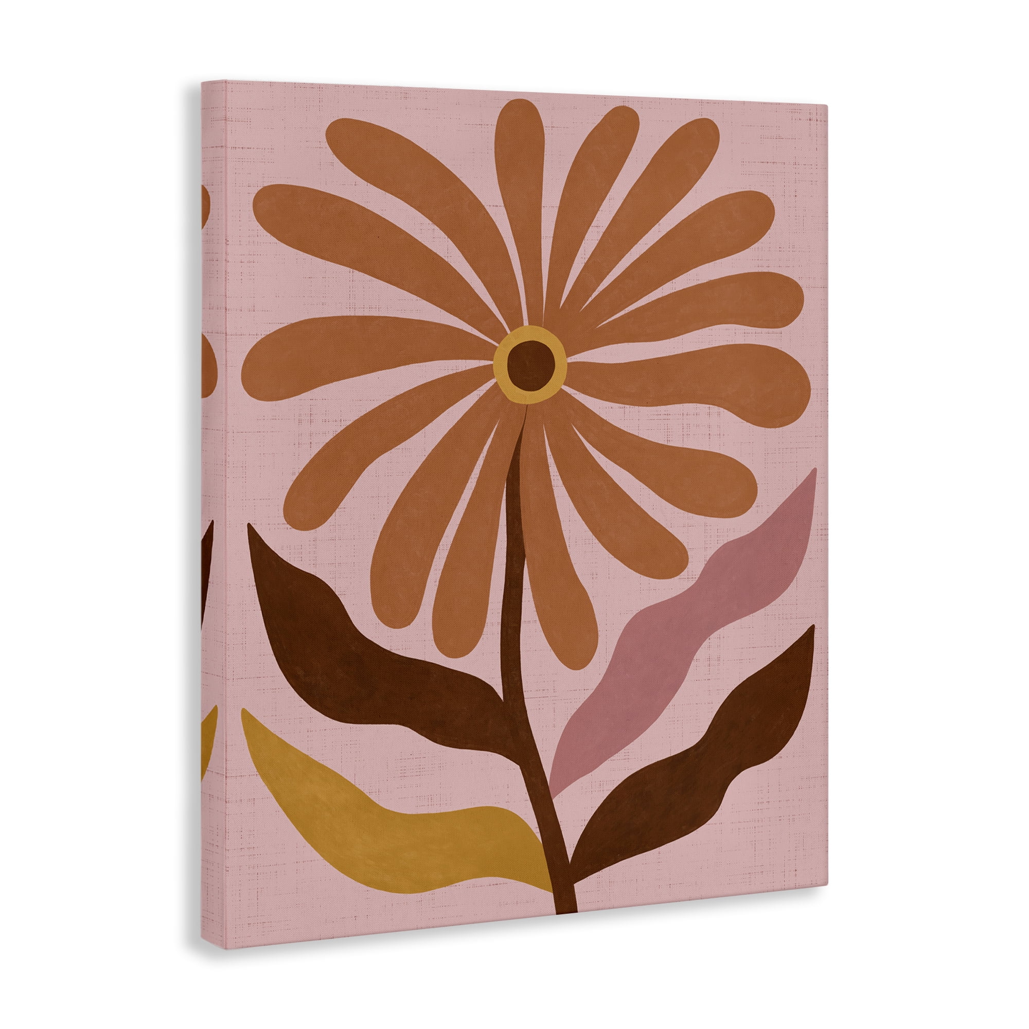 Stupell Industries Boho Retro Flower Bloom Plants & Flowers Painting Wrapped Canvas Art Print Wall Art, 16 x 20