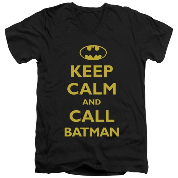 Batman - Call Batman - Slim Fit V Neck Shirt - X-Large