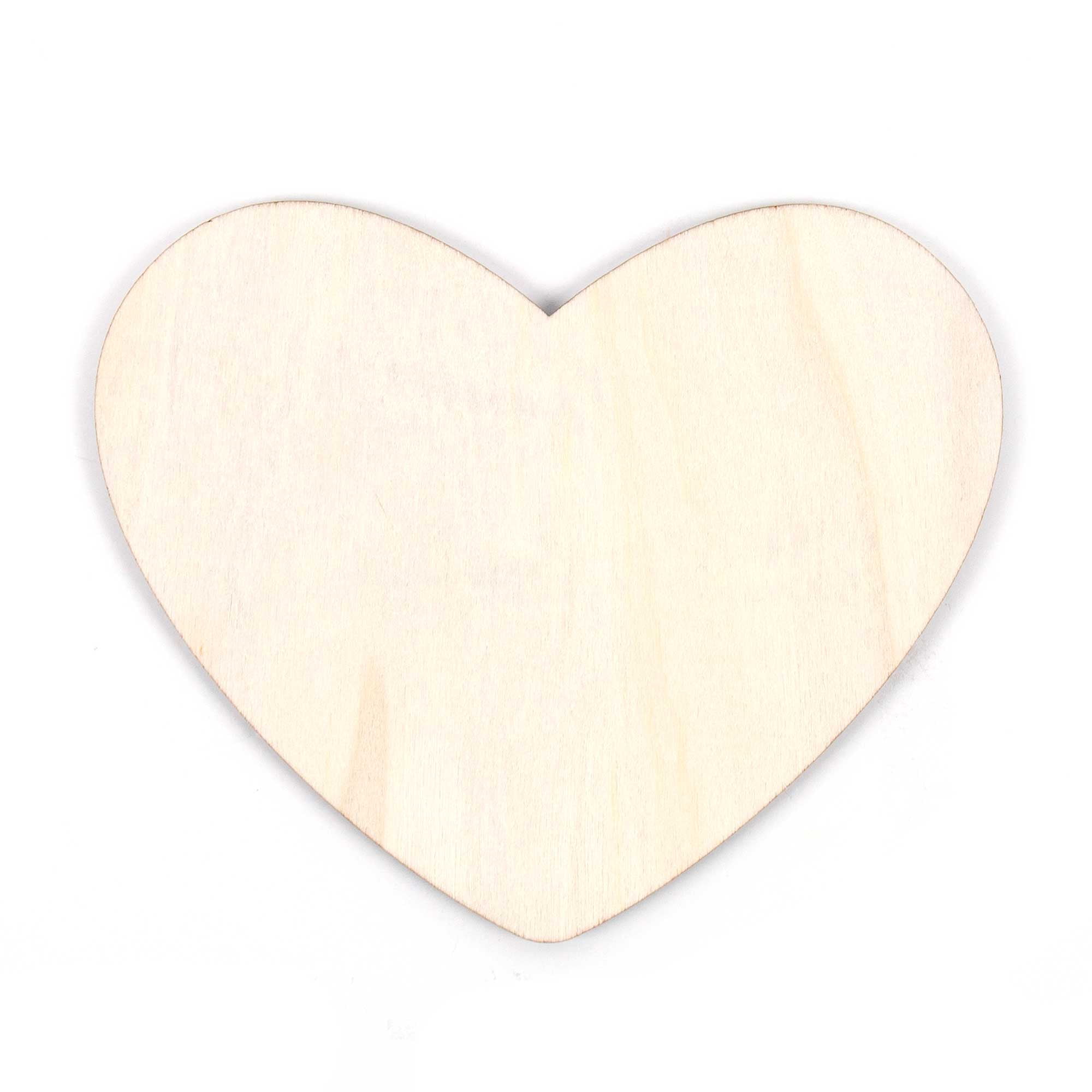 (5 pack) Hello Hobby Wooden Heart Shape, 0.07 lbs