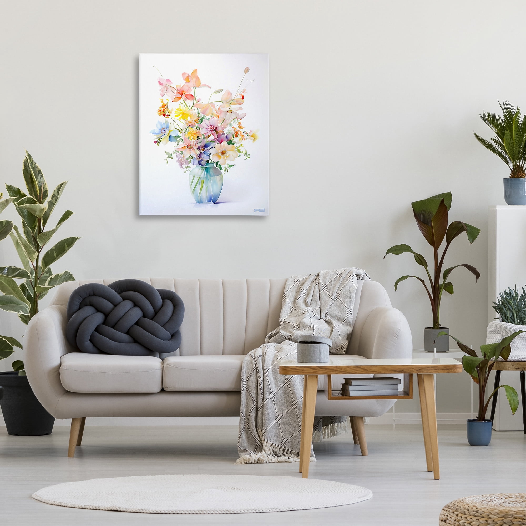 Stupell Industries Simple Spring Florals Botanical & Floral Painting Gallery Wrapped Canvas Art Print Wall Art, 30 x 40