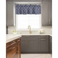 thumbnail image 5 of Curtain Valance for Windows Modern Geometric Rhombus Pattern Kitchen Valances Rod Pocket Short Curtains,Abstract Navy Blue Window Treatment Panel for Living Room Bathroom Bedroom 42x18in, 5 of 9