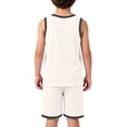 thumbnail image 4 of ATOGUTA Boys Summer Outfits Sleeveless Tank Tops and Workout Shorts Set 2 Piece Clothing Set Size 0-15, White, 4 of 7