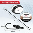 thumbnail image 2 of Woeilo 24 Inch Bungee Cord with Hooks, 4 Pack Superior Rubber Heavy Duty Straps Strong Elastic Rope for Outdoor Tent, Luggage Rack, Camping, Cargo, RV, Bike, Transporting, Storage, Black Black 24", 2 of 5