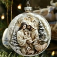 thumbnail image 3 of Beautynvta Nativity Scene Christmas Ornaments, Vintage Jesus Nativity Ornaments for Xmas Tree Decor, Round Acrylic Flat Nativity Hanging Ornaments, Religious Gifts for Family, 3 of 4