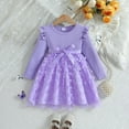 thumbnail image 2 of Gibobby Girls Velvet Dress Ruffled Long Sleeve Casual Spring Fall Dress Princess Christmas Party Dress Winter Outfits,Purple,5-6 Y, 2 of 6