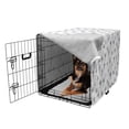 thumbnail image 2 of Floral Dog Crate Cover, Botanical Theme Monochrome Dandelion Pattern Along in Sketchy Style, Easy to Use Pet Kennel Cover for Medium Large Dogs, 35" x 23" x 27", Purpleblue and White, by Ambesonne, 2 of 6