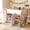 White+Pink, variant on MODERNLUXE Full Size House Loft Bed with Playhouse & Storage,Modern Wood Cabin Bed for Boys Girls,Teens,Pink+White