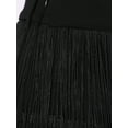 thumbnail image 5 of INSPIRE CHIC Fringe Trim Skirt for Women's High Waist Belted Pencil Mini Skirts XS Black, 5 of 6