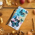 thumbnail image 4 of Dteck for Apple iPhone 13 Pro Max Case with Card Holder Magnetic 3D Painted Flip Wallet Case Protective Cover with Kickstand Wrist Strap Cover for iPhone 13 Pro Max, 12# Blue Butterfly, 4 of 4