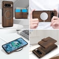thumbnail image 5 of Allytechgroup Detachable Cards Holder Case for Google Pixel 8 Pro, RFID Blocking 2 In 1 Wallet PU Leather Case with Stand Compatible with Magsafe Shockproof Cover for Google Pixel 8 Pro, Brown, 5 of 5