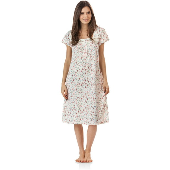 Casual Nights Women's Botanic Lace Short Sleeve Nightgown