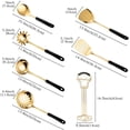thumbnail image 3 of 304 Stainless Steel Kitchen Utensil Set - 7 Pieces - Golden Wide Spatula - Soup Ladle, Ladle, Slotted Spatula, Spaghetti Spoon And Rice Spoon - Black, 3 of 5