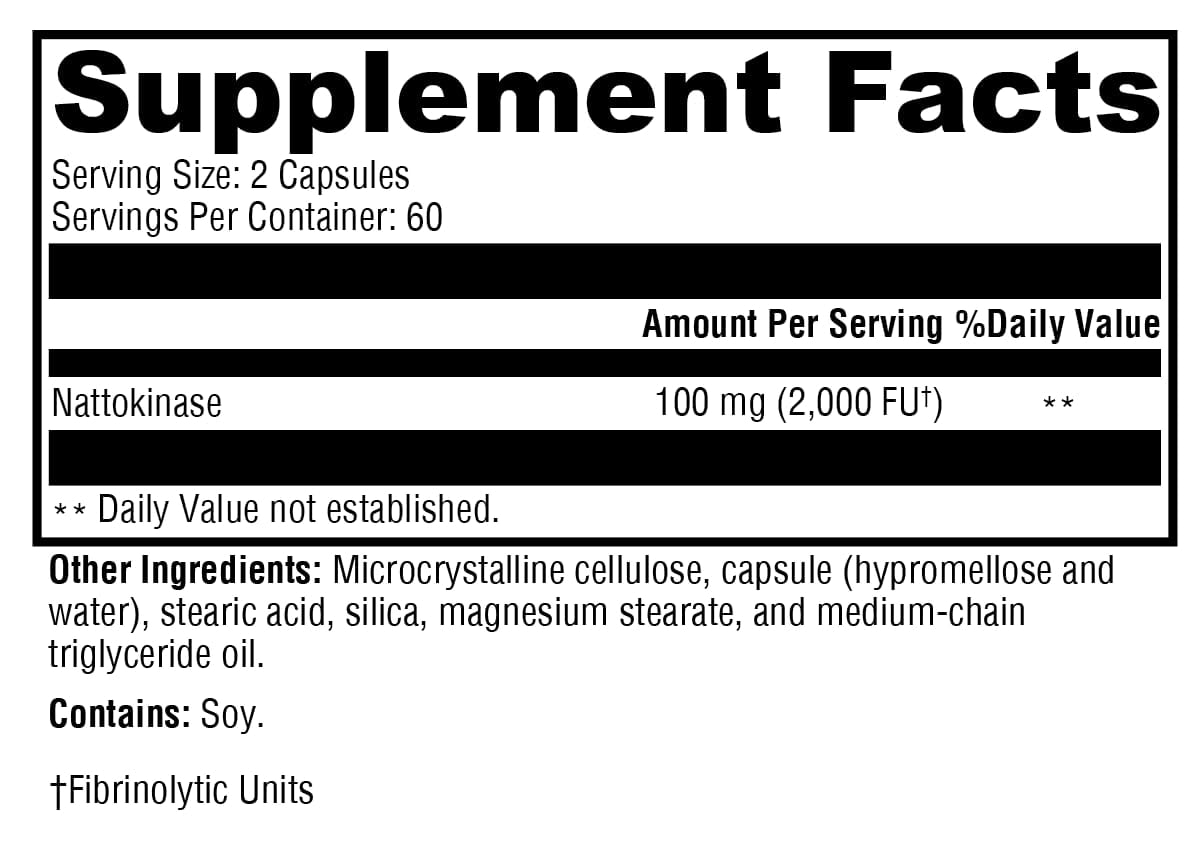 XYMOGEN Nattokinase - Cardiovascular & Vascular Wellness Support - 100 mg Nattokinase - Enzyme Formula - Vegan & Non-GMO - 120 Capsules