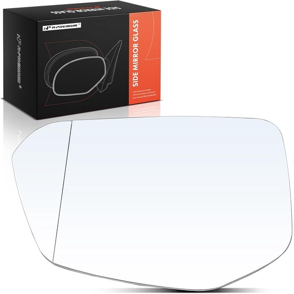 A-Premium Left Driver Side Non-Heated Mirror Glass with Backing Plate - Compatible with Honda Civic 2016-2021, Insight 2019-2021 - Exterior Side View Flat Mirror