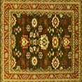 thumbnail image 1 of Ahgly Company Machine Washable Indoor Square Oriental Yellow Industrial Area Rugs, 5' Square, 1 of 4