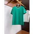 thumbnail image 4 of Nueva camiseta de manga corta para hombre, informal, sencilla, de moda, con cuello redondo y color contrastante de algodón de seda de alta calidad, 4 of 4