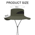 thumbnail image 2 of Sombrero de pescador con visera de poliéster de 60 cm de circunferencia para hombre y mujer, resistente al desgaste, impermeable, de ala grande, 2 of 5