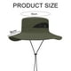 thumbnail image 2 of Sombrero de pescador con visera de poliéster de 60 cm de circunferencia para hombre y mujer, resistente al desgaste, impermeable, de ala grande, 2 of 5