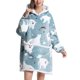thumbnail image 1 of Mujer Franela Manta usable Sudadera con capucha Suave Cálida Adulto Manta de gran tamaño Sudadera con capucha Sudadera con bolsillos para exteriores Interior Oso Estilo adulto Tamaño libre, 1 of 6