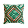 thumbnail image 3 of Christmas Decor Throw Pillow cover, 18"x18" Red & Green Jacquard Pillow Cover, Bohomenian, Moroccan & Contemporary Geometric Holiday Decorative Pillow Cover For Sofa Couch, Bed Room - Moorish Noel, 3 of 9