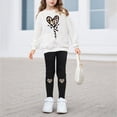 thumbnail image 2 of NOLDARES Kids Toddler Girls 2pcs Fall Winter Outfits Cute Long Sleeve Soft Top and Relaxed Joggers Pants Set Print Clothes Clothing(White,11-12 Y), 2 of 4
