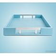 thumbnail image 4 of Home Redefined Bandeja Decorativa para Servir de Piel Sintética Brillante Rectangular de 45 X 30 Cm con Asas de Acero Inoxidable, Color Azul Bebé, 4 of 5