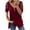 Red, variant on Women's Tops Summer Trendy Zip V Neck Pleated Sequin Eyelet Short Sleeve Shirts Flowy Breathable Blouses (XL, Red)