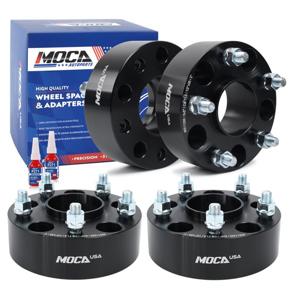 MOCA AUTOPARTS 4PCS 2"(50mm) Wheel Spacers 5x5" to 5x5" with 1/2"x20 Thread Pitch Fit for 2006-2010 Jeep Commander & 1999-2010 Jeep Grand Cherokee(Black)
