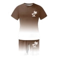thumbnail image 5 of FUZHIQ Summer Beach Vacation Men's Gradient 2 Piece T-Shirt Shorts Set Tree Print Casual Loose Fit Crewneck Short Sleeve Daily Travel Outdoor Hawaiian Outfit,S, 5 of 5