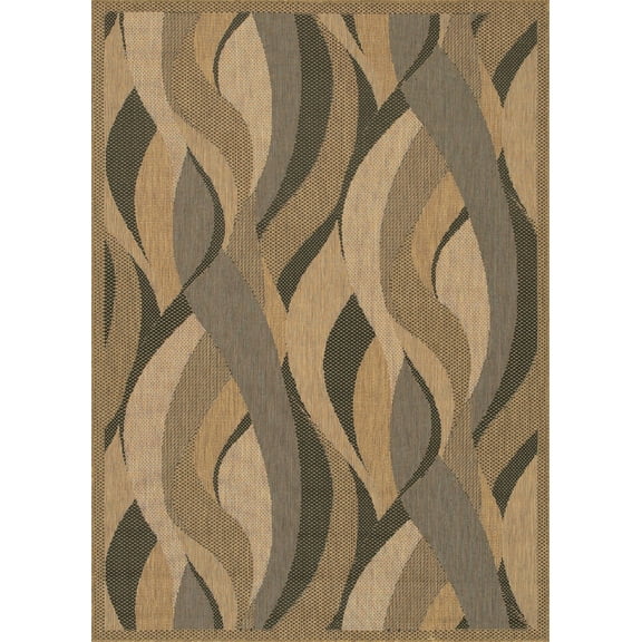 Couristan 2' x 3.5' Brown, Gray And Black Abstract Designed Rectangular Polypropylene Area Throw Rug