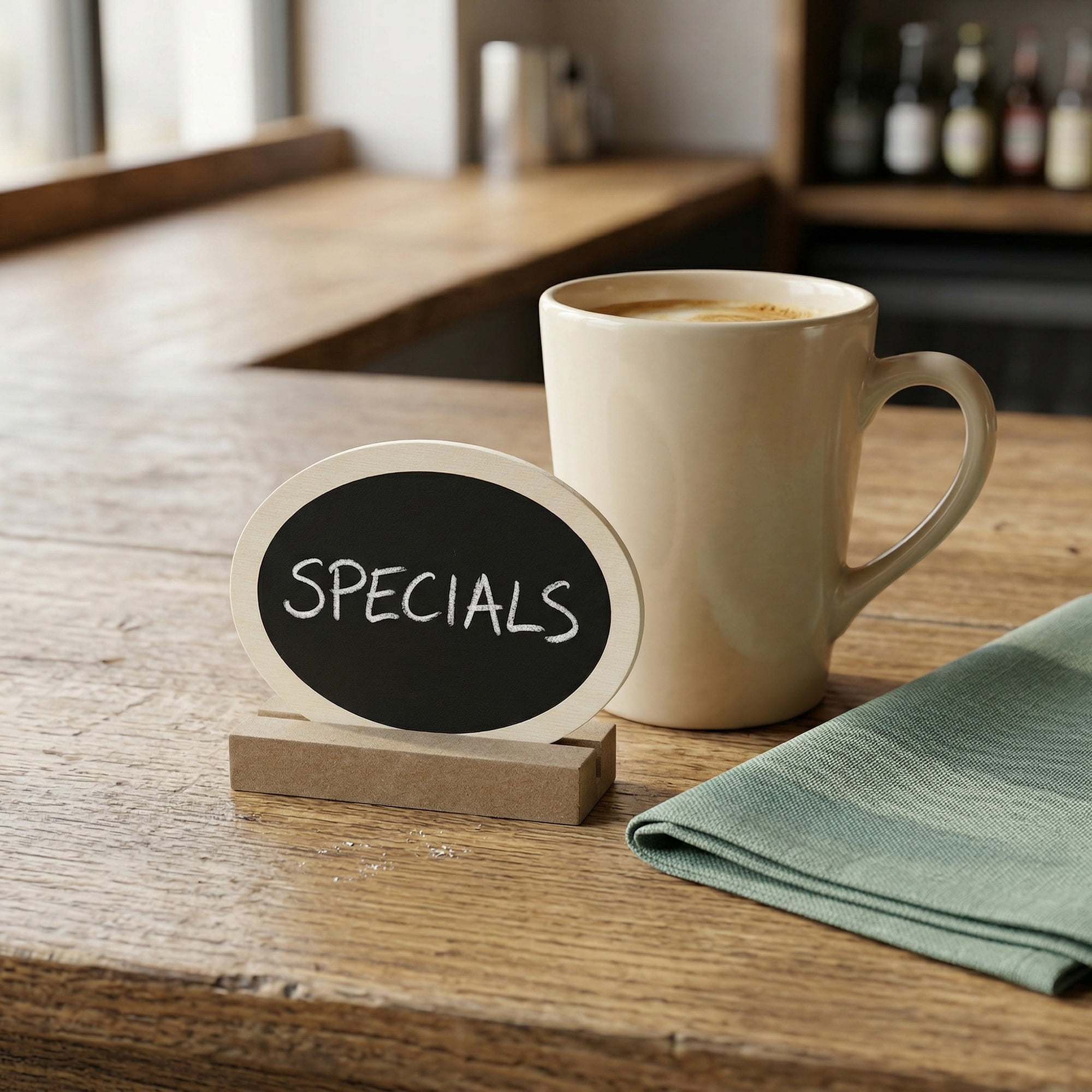 Unique Bargains 20Pcs Mini Chalkboard Signs with Support Base 5Pcs Ellipse 3.2" x 1.0" x 2.5"