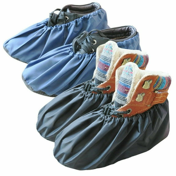 COSTYLE 2 Pair Washable Reusable Shoe Covers Waterproof Boot Covers for Rainy Day