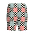 thumbnail image 2 of Lsque Colorful Checkered Mens Sleep Pajama Shorts,Short Pajama Pants, Cotton Ultra-Soft Knit-Small, 2 of 9