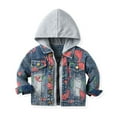 thumbnail image 2 of SERTG Boys and Girls Classic Mock Layered Hooded Jacket Long Sleeve Rugged Look Outerwear for Children 1-10 Years(Gray,11-12 Years), 2 of 8